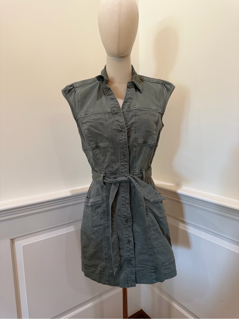 PAIGE Jaxsyn Denim Dress in Olive